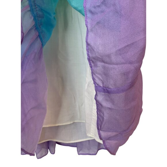 Rainbow Silk Tiered Maxi Dress Sleeveless V-Neck Designer Festival RX10446 - Picture 9 of 11